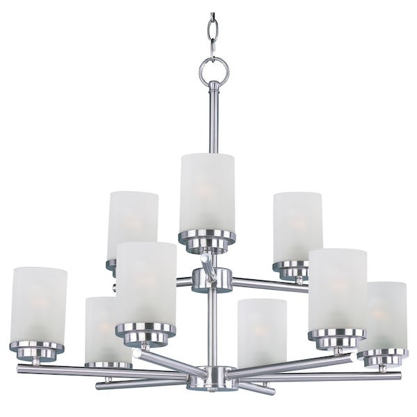 Maxim Lighting Corona 9-Light 28" Wide Satin Nickel Chandelier 10206FTSN - main